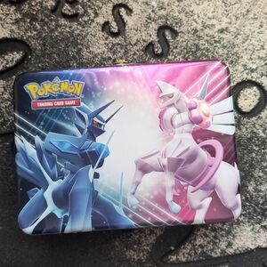 Pokemon TCG Collector Chest Tin with Blue and Purple Design Lunchbox Empty